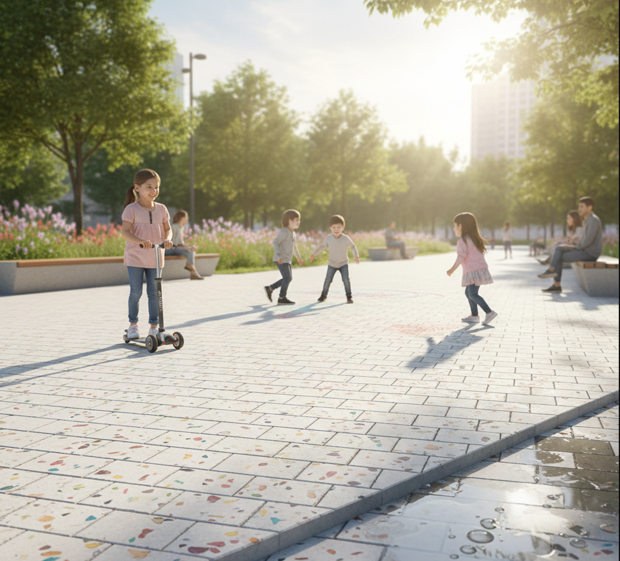 보도블럭 설치 현장 샘플